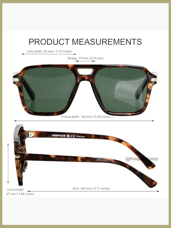 Retro Aviator Sunglasses Polarized Pilot Square Shades Unisex main image 5
